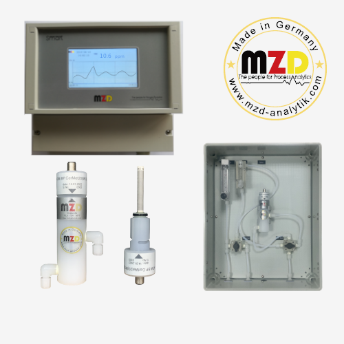 Trace moisture measurement in chlorine or hydrogen chloride gas